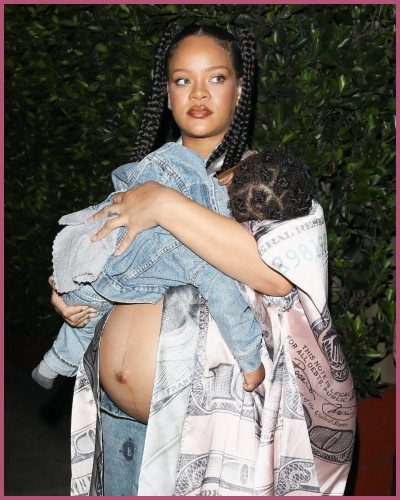 Rihanna Shows Her Bare Baby Bump During an Outing with Son RZA!